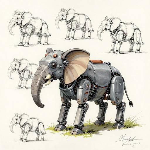 Mechanical Elephant Character Sheet