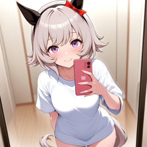 Cute Horse Girl Taking a Selfie