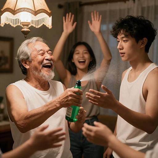 Joyful Indoor Scene with Laughter