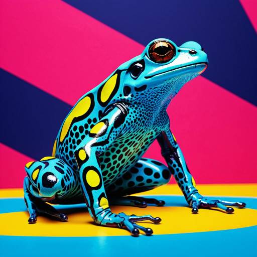 Neon Dart Frog in Pop Art Style