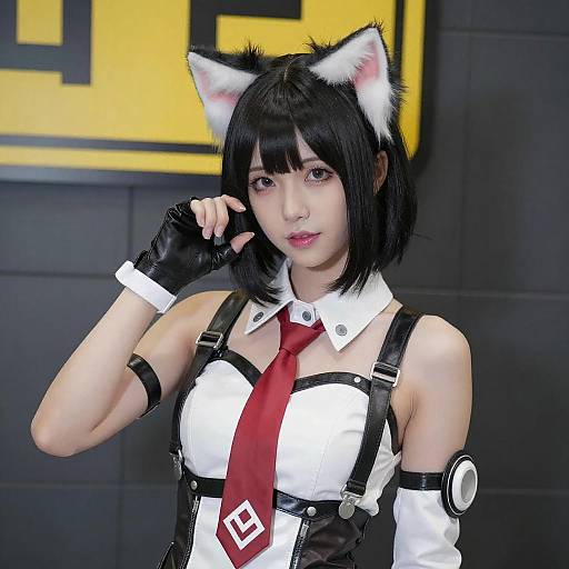 Futuristic Asian Cosplay with Cat Ears