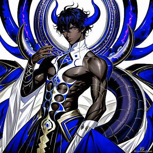 Illustration of Arjuna alter (fate), fate/grand order in the style of Henyaan (oreizm)