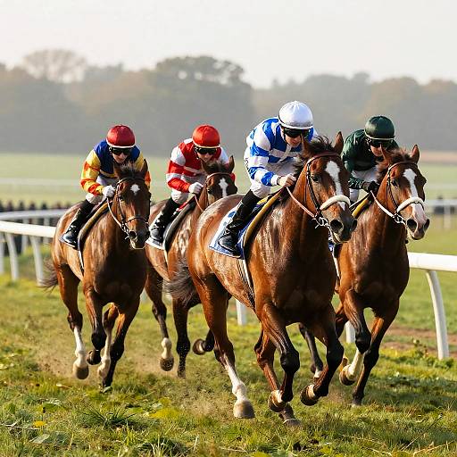 Intense Thoroughbred Horse Race Dawn