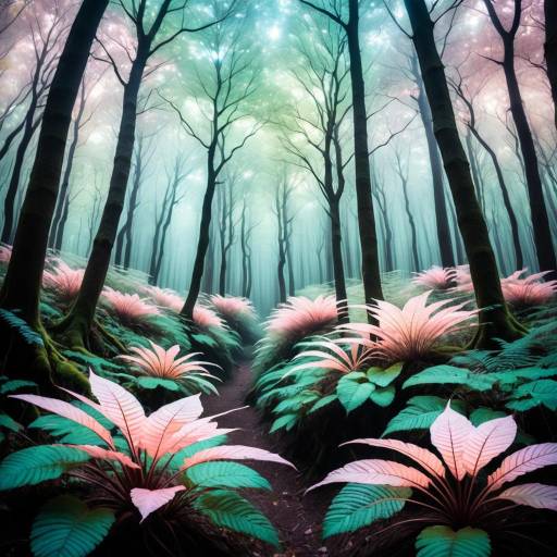Enchanting Dreamy Forest Canopy Scene