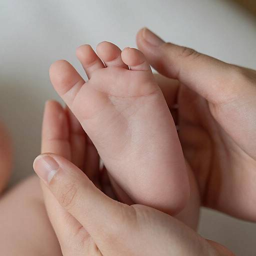 Tender Moment: Hand Cradling Baby Foot