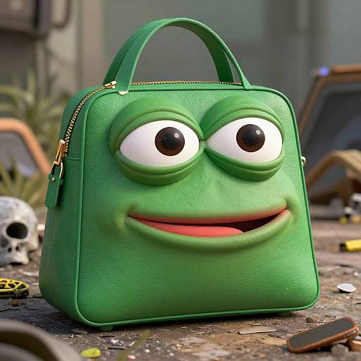 Realistic Green Pepe Frog Bag