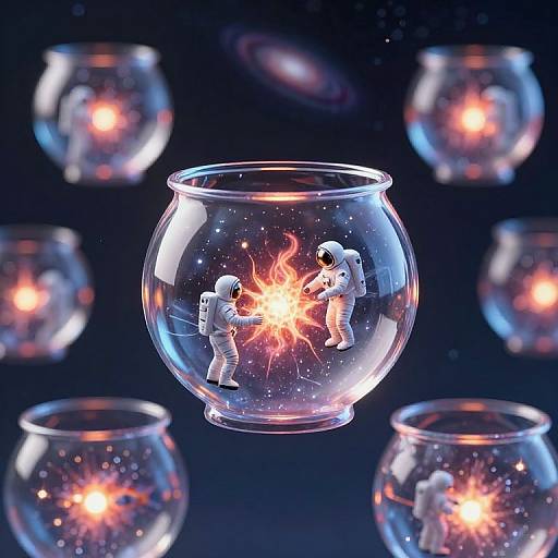 Astronauts Tending Boiling Galaxy Bowls