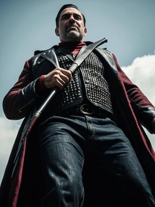 Man in Negan Costume Holding Bat