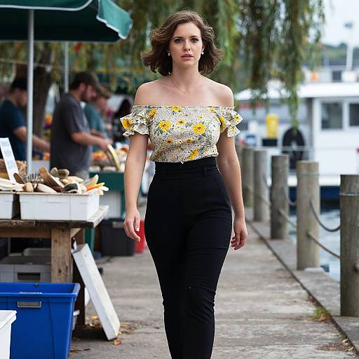 Willowy Woman in Floral Casual Wear