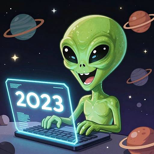 Hilarious Alien Meme in Space