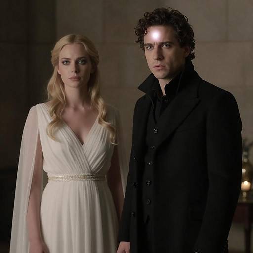 Mysterious Couple in Dramatic Lighting