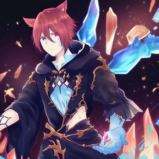 Illustration of Crystal exarch, final fantasy in the style of Uranaishi (miraura)