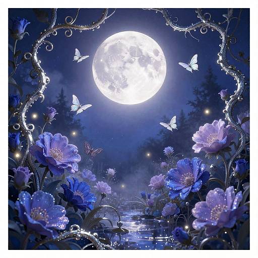 Enchanted Moonlit Garden Fantasy