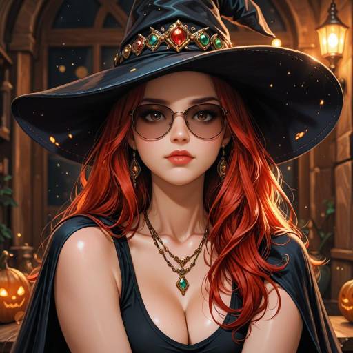 Enchanting Witch with Striking Features Enchanting Witch with Striking Features