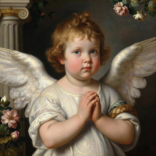 Renaissance Child Portrait with Angelic Glow