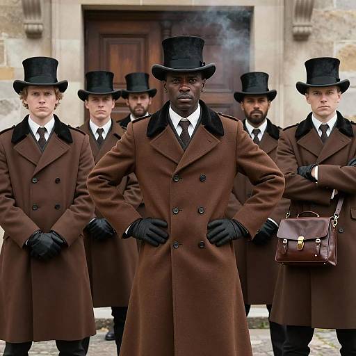 Historical Group in Front of Door