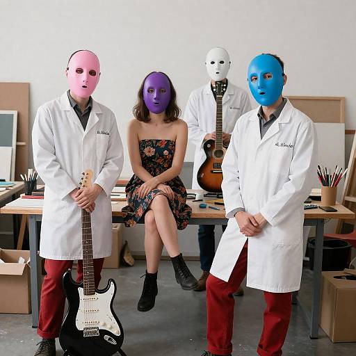 Creative Chaos: Masked Musicians in Studio