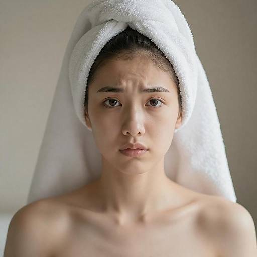 Photoshoot of a Young Woman in Towel