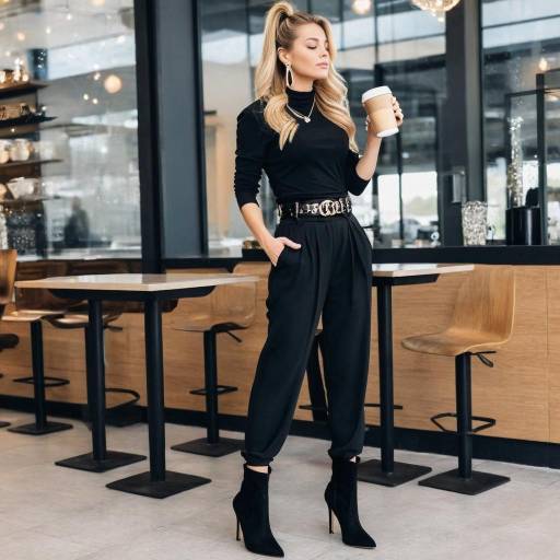 Stylish Woman Holding Coffee Cup in Cafe