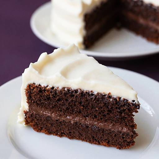 Close-Up Rich Chocolate Cake Slice