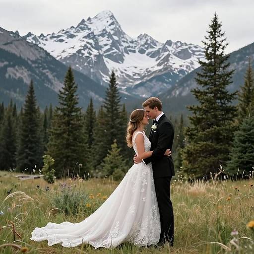 Montana Mountain Wedding Embrace