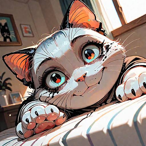 Surreal Cute Fat Cat Close-Up