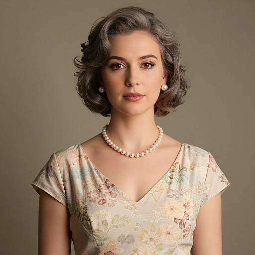 Elegant Vintage Portrait of Young Woman