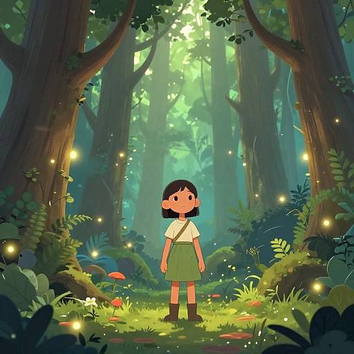 Petite Fantasy Character in Enchanted Forest