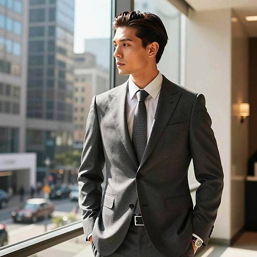 Slicked Back Business Style Portrait