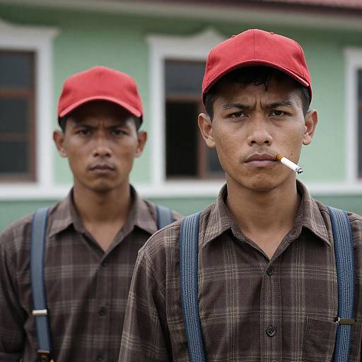 Intense Portrait of Two Men Outdoors