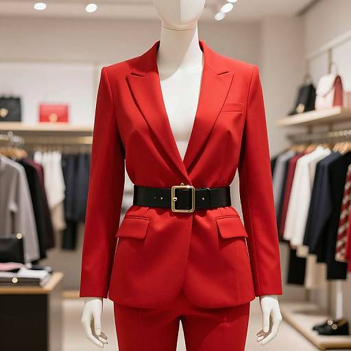 Mannequin in Red and Gold Suit