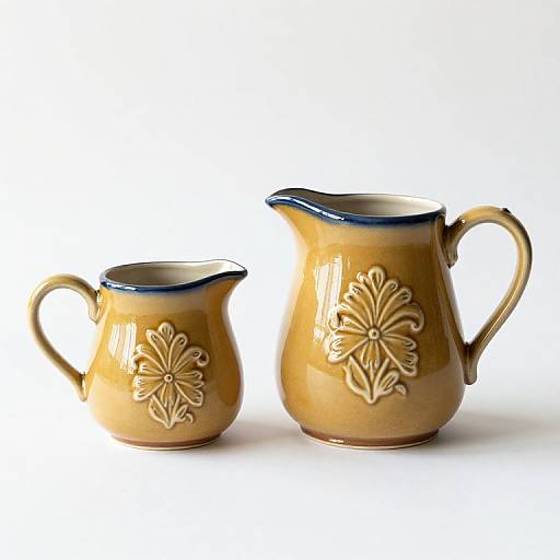 Rustic Mustard Ceramic Creamer Set
