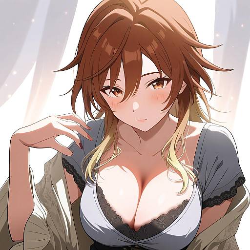 Illustration of Aketa mikoto, idolmaster in the style of Awa