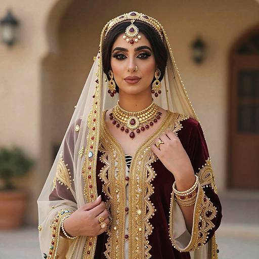 Woman in Traditional Tunisian Wedding Dress