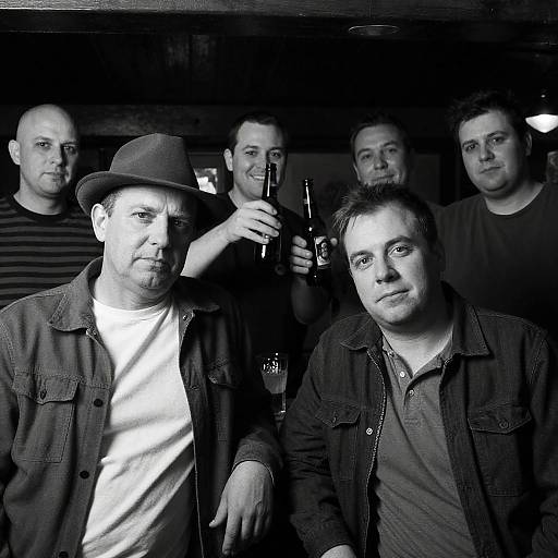 Vintage Bar Scene in Black and White