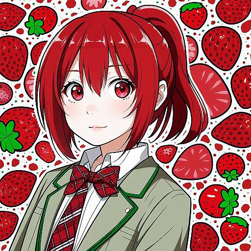Illustration of Aoi nagisa, strawberry panic! in the style of Shake-o