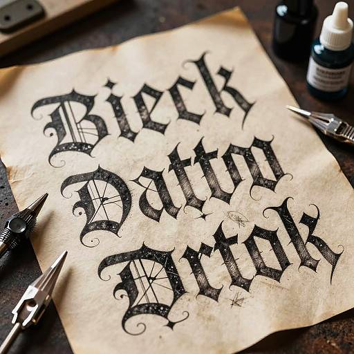 Gothic Calligraphy Tattoo Font Generator