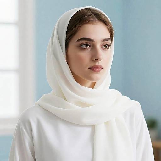 Portrait of Woman in Light Attire