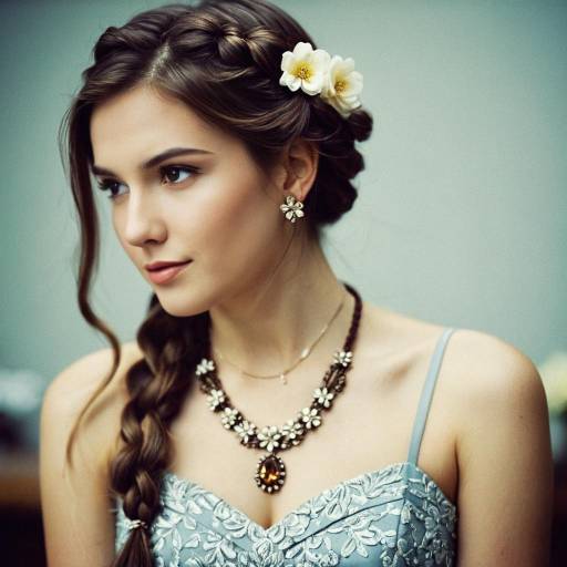 Elegant Reception Hairstyle with Flowers