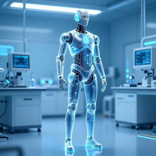 MK1 Cybernetic Humanoid in Lab