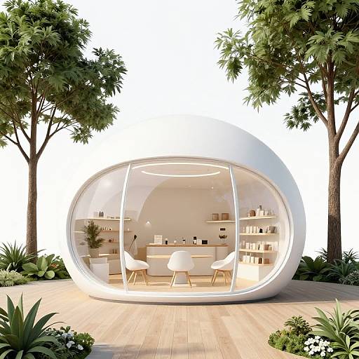 Futuristic Minimalist Spheroidal Shop