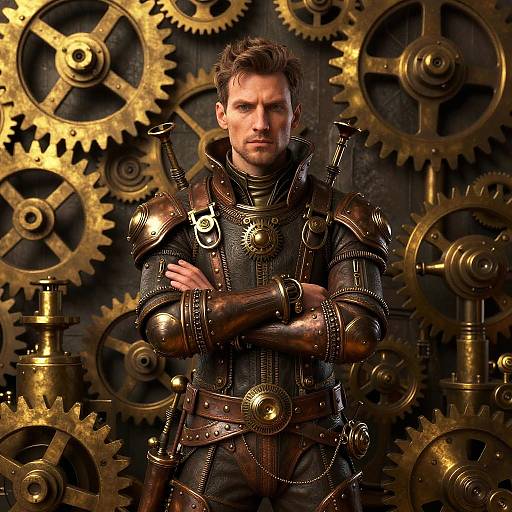 Steampunk Inventor in Cinematic Detail