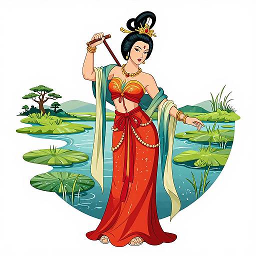 Wu Zetian in Wetland Vector Art