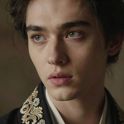 Enigmatic Portrait with Striking Features