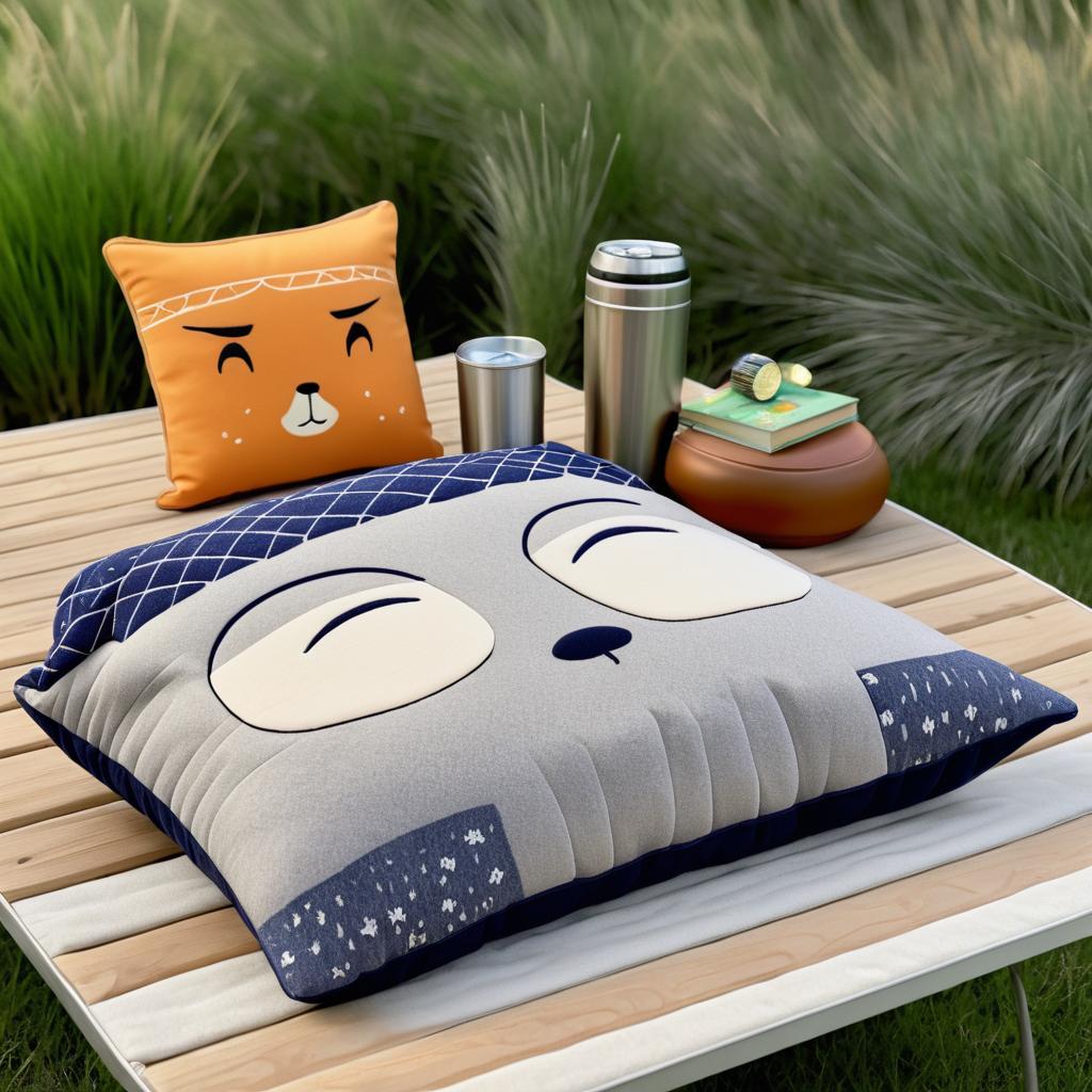 Cozy Anthropomorphic Pillow Picnic Scene