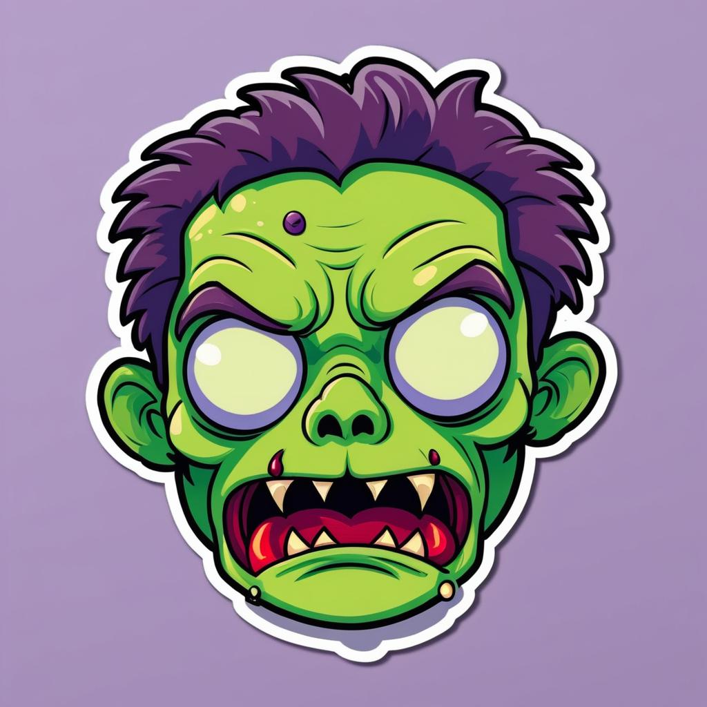 Adorable Androgynous Zombie Cartoon Sticker