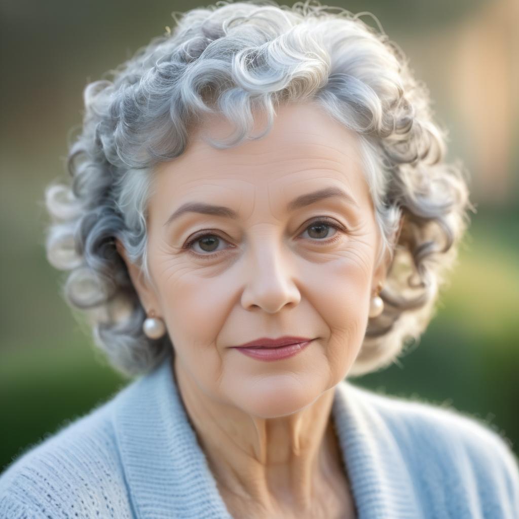 Warm Portrait of an Elegant Elderly Woman