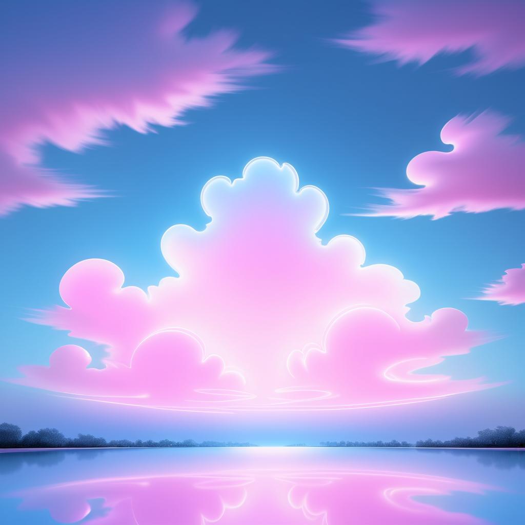 Ethereal Pink Cloud Light Art