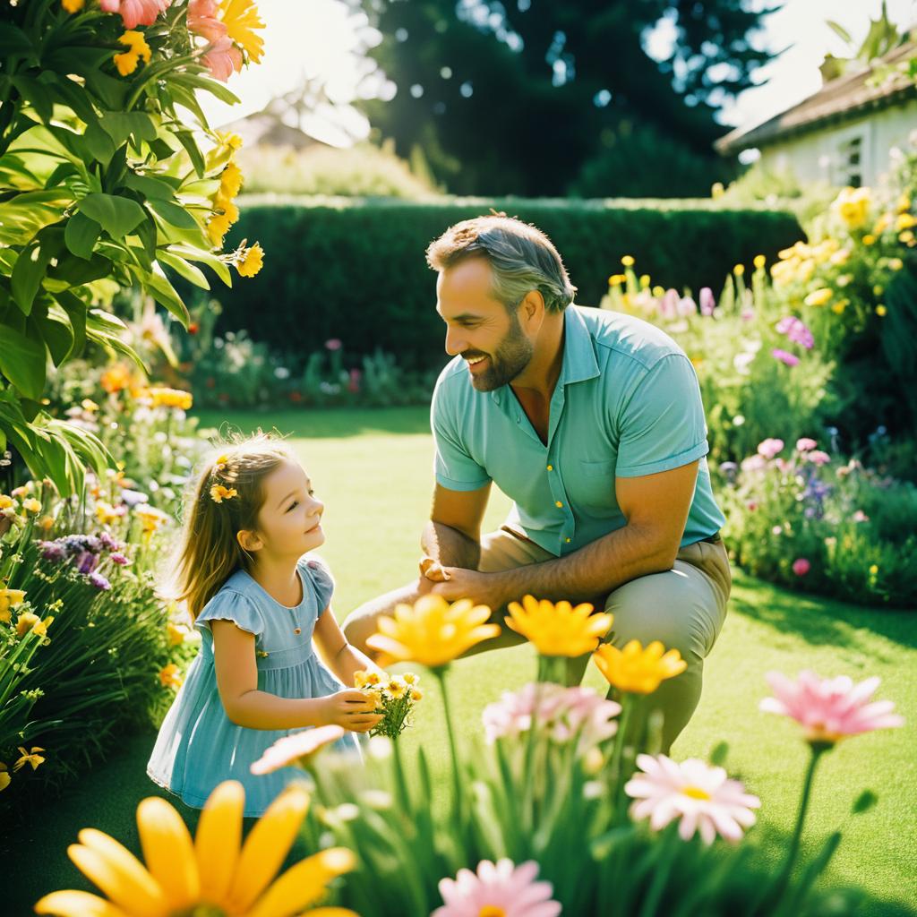 Joyful Father-Daughter Moment in Nature