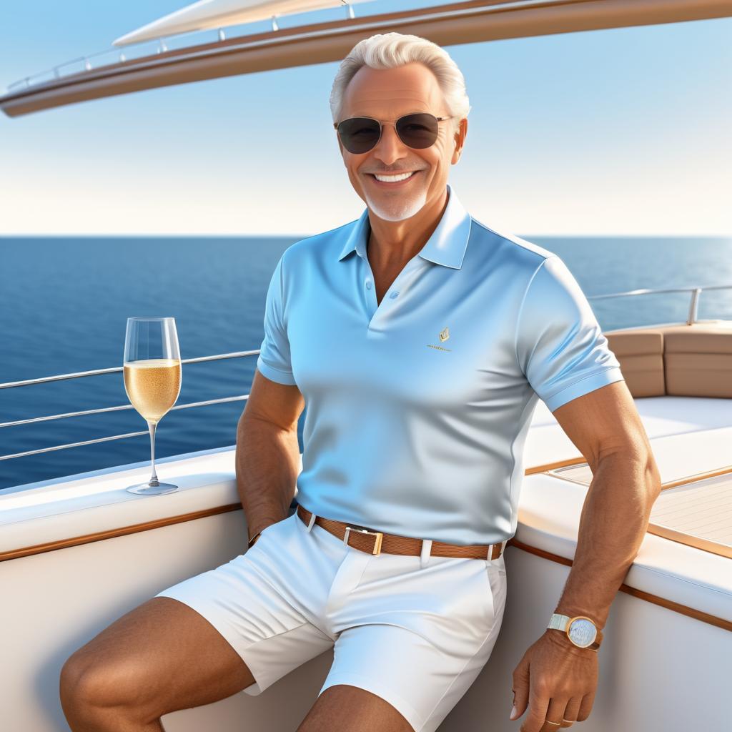 Luxurious Yacht Scene with Sophisticated Man